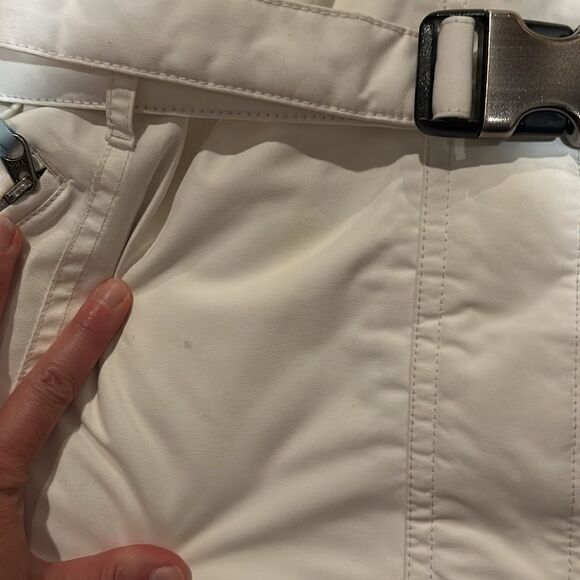 The north face white and gray belted logo nylon Insulated winter jacket - Picture 5 of 11